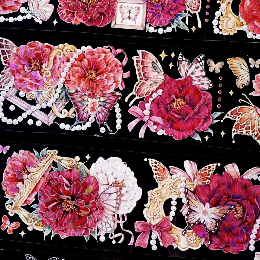 "Red Crystal" Luxury Floral PET Tape (F602)