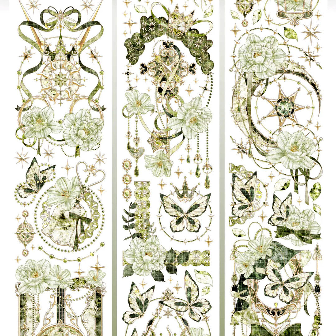 "Green amour" Floral PET Tape (F603)