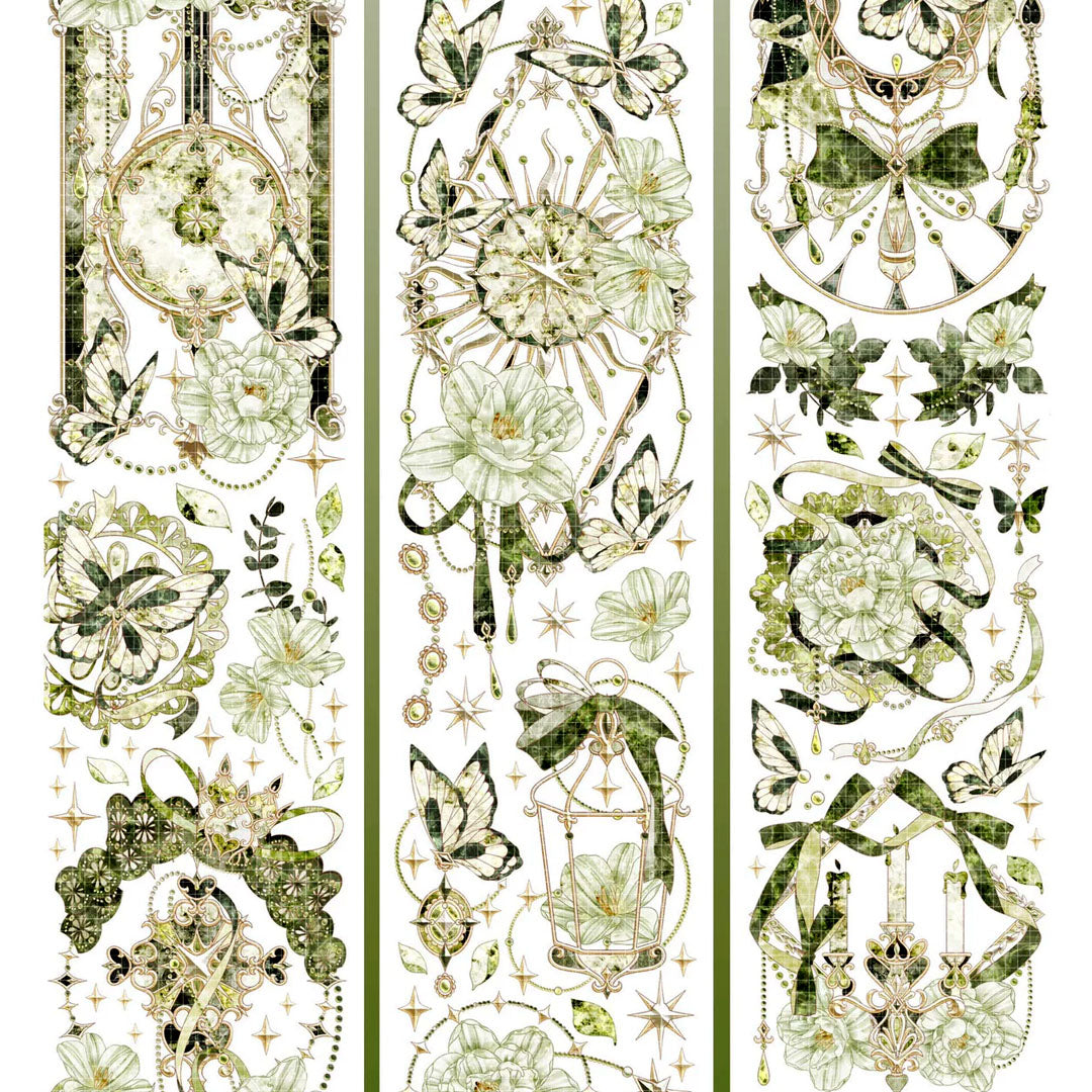 "Green amour" Floral PET Tape (F603)