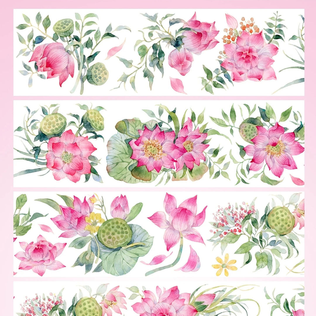 "Pink Lotus" Floral PET Tape (F604)