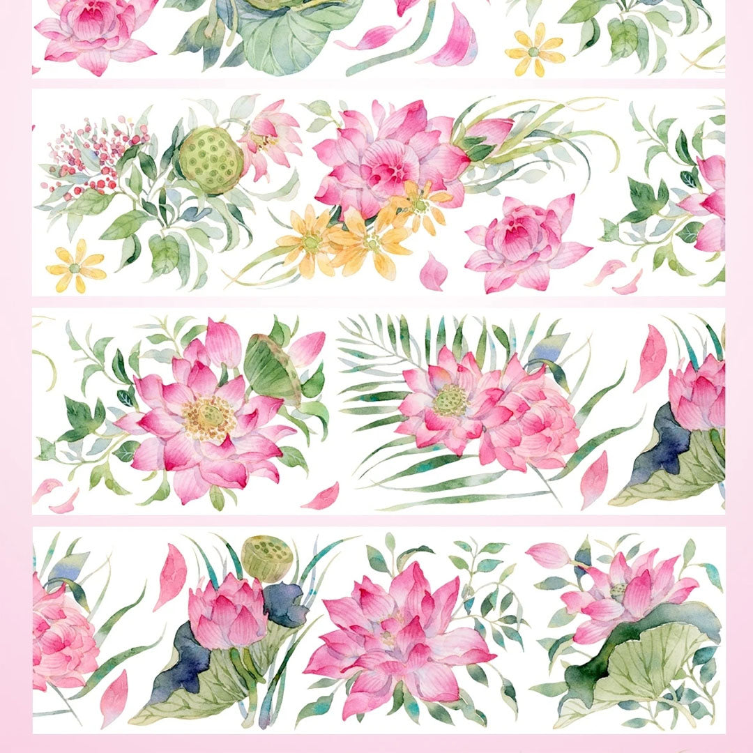 "Pink Lotus" Floral PET Tape (F604)