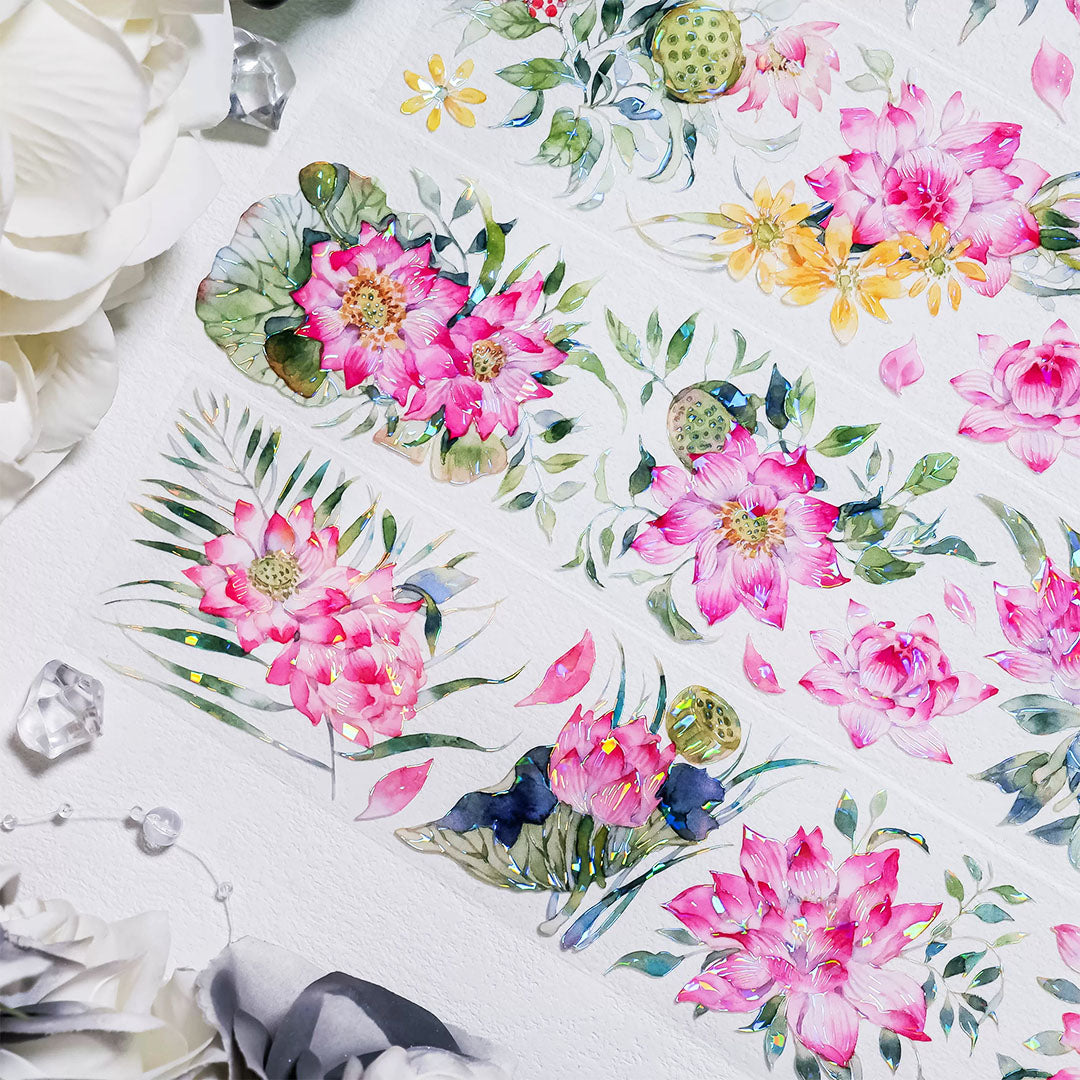 "Pink Lotus" Floral PET Tape (F604)