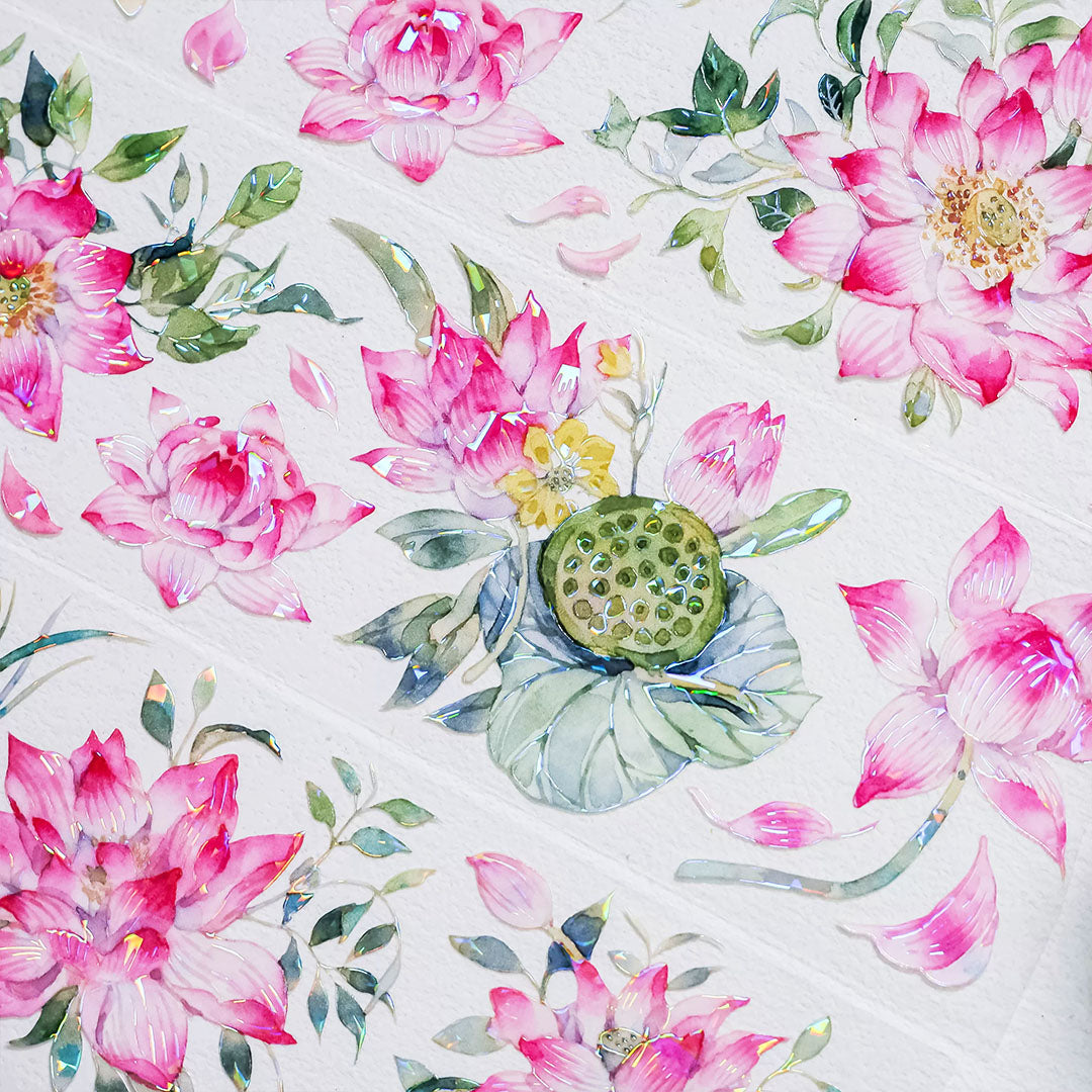"Pink Lotus" Floral PET Tape (F604)