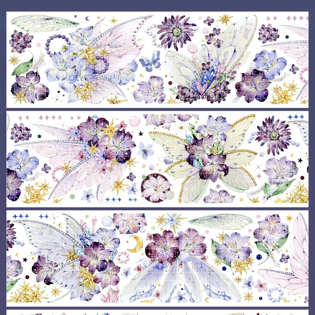 "Dancing Night Flowers" Luxury Floral PET Tape (F608)