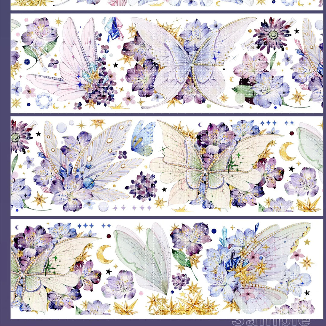 "Dancing Night Flowers" Luxury Floral PET Tape (F608)