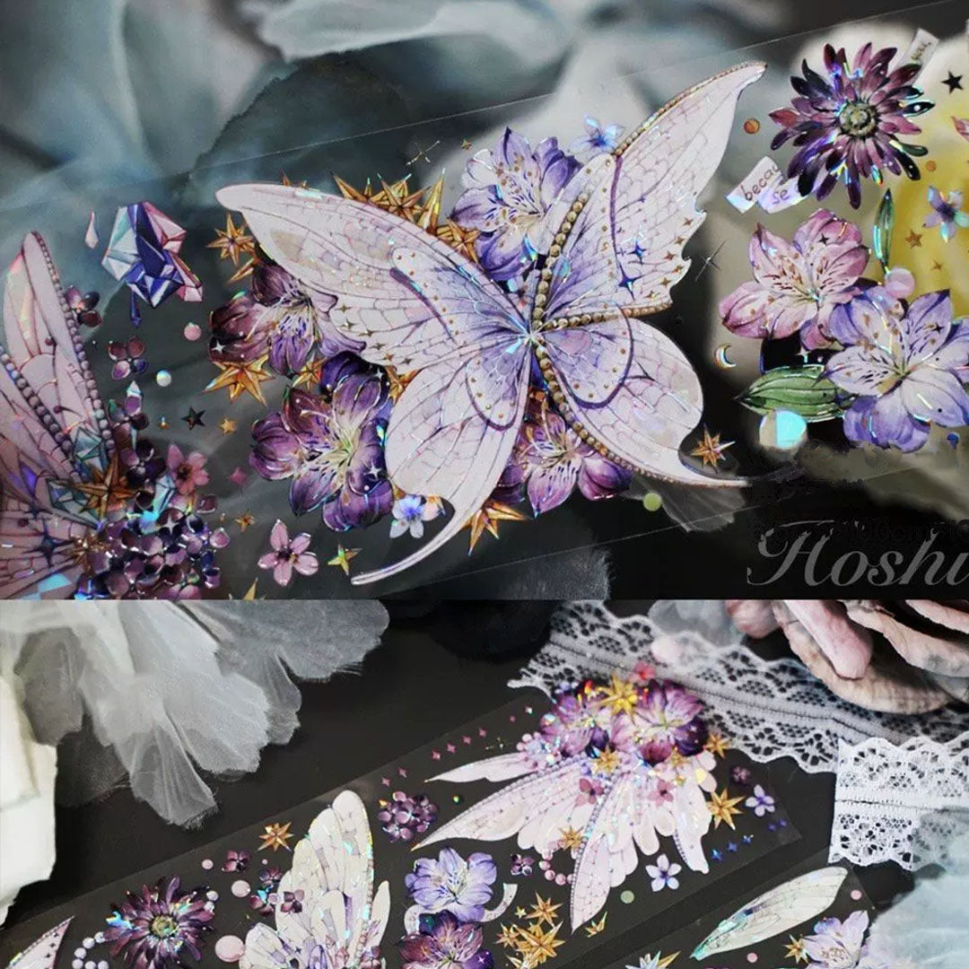 "Dancing Night Flowers" Luxury Floral PET Tape (F608)