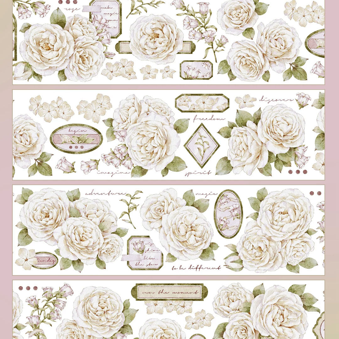 "White Prologue" Luxury Floral PET Tape (F609)