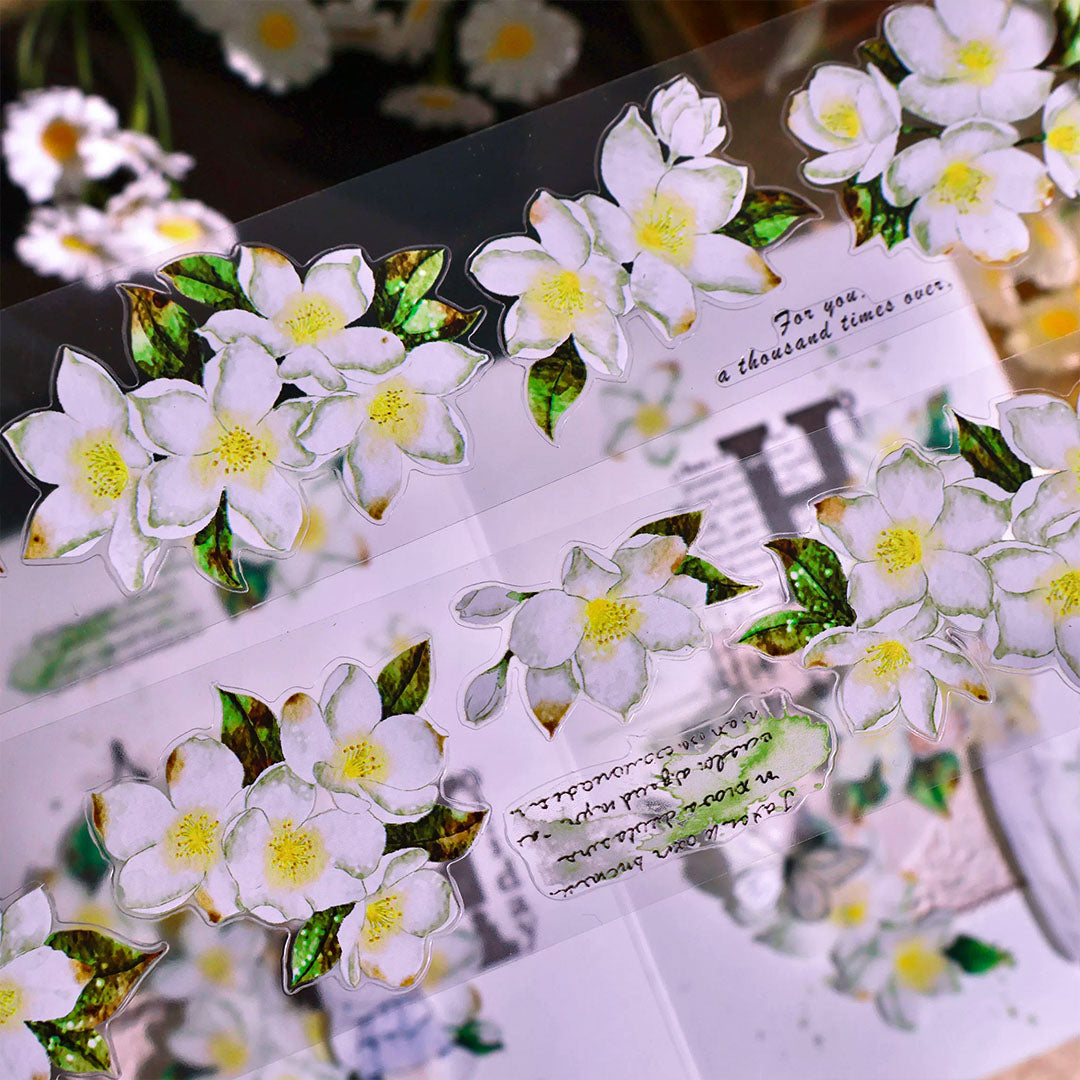 "Green Spring" Pre-cut Floral PET Tape (F611)