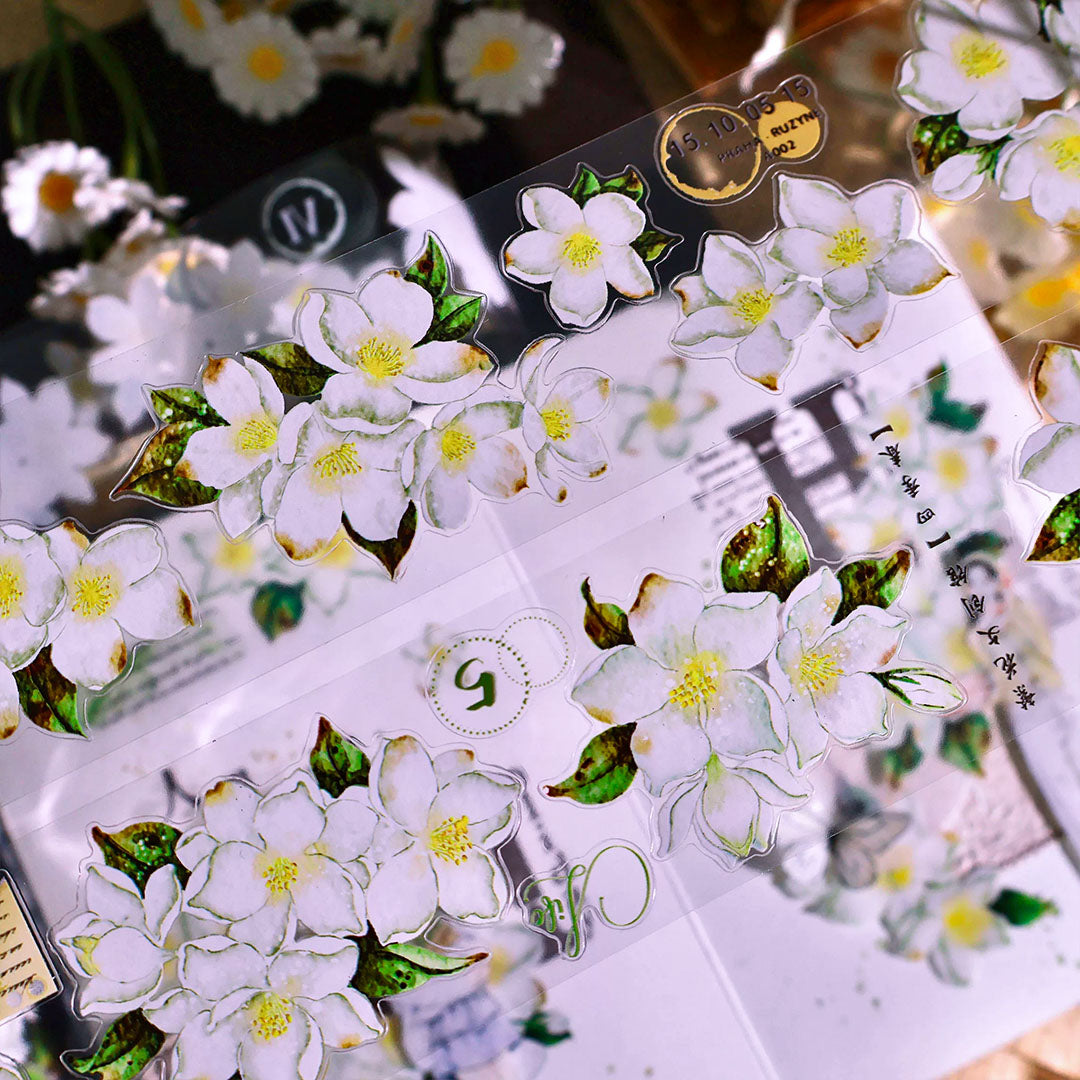 "Green Spring" Pre-cut Floral PET Tape (F611)