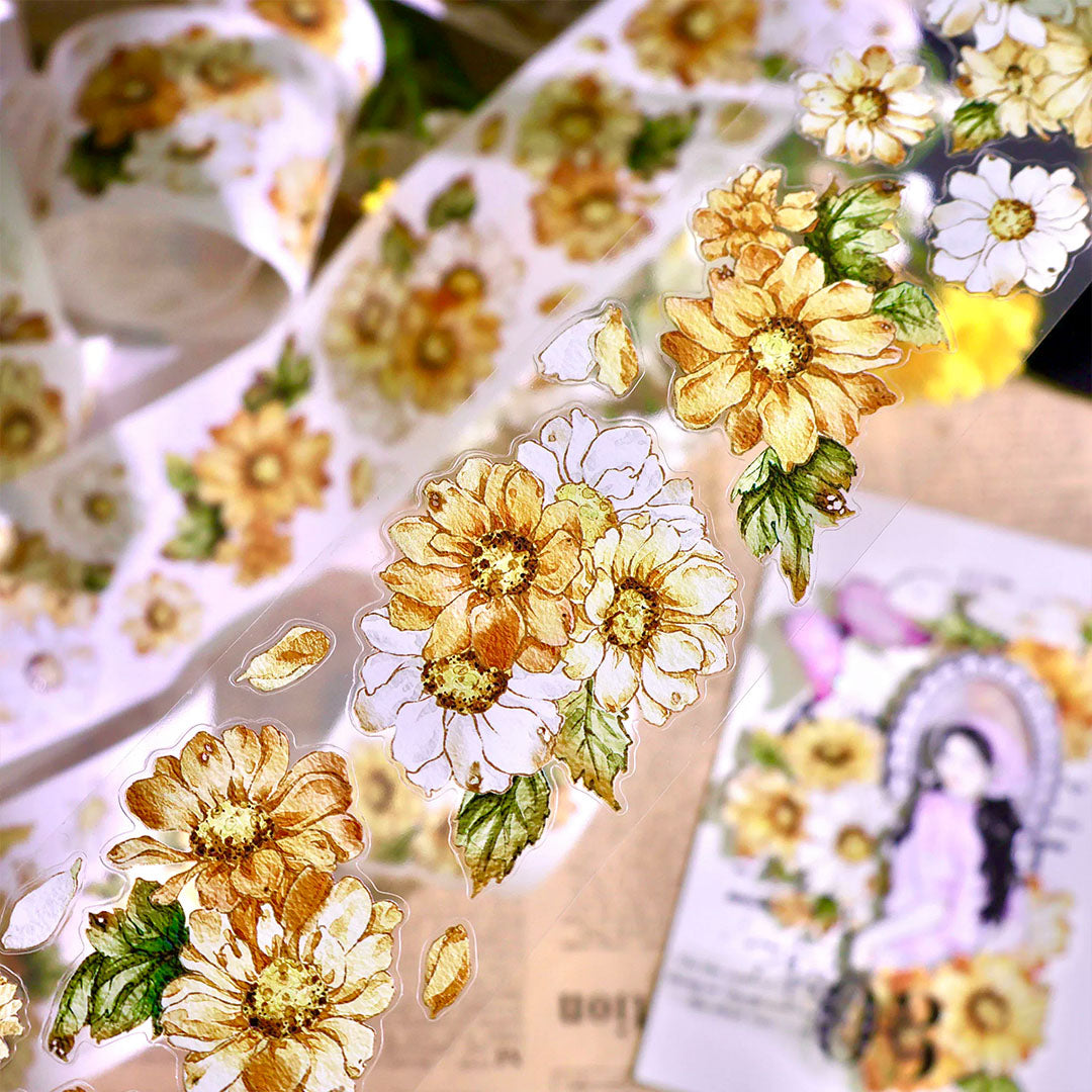 "Golden Daisy" Pre-cut Floral PET Tape (F613)