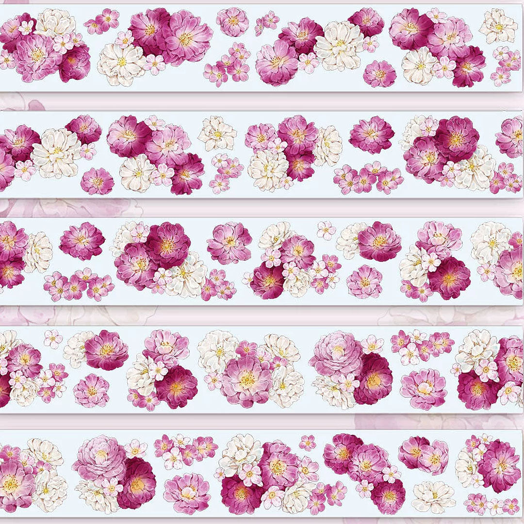 "Pink Rose" Pre-cut Floral PET Tape (F614)