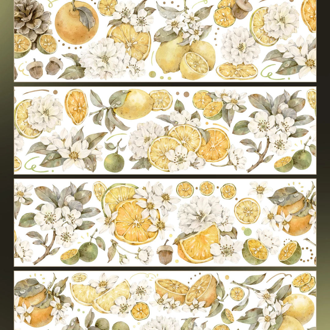 "Lemon Feeling" Luxury Floral PET Tape (F615)