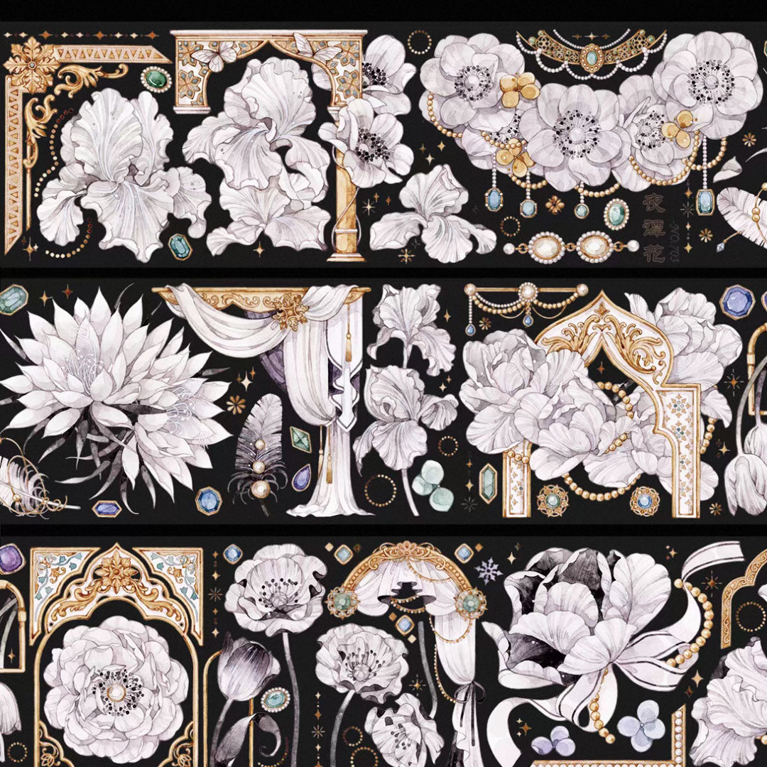 "Flowers in Night" Luxury Floral PET Tape (F618)