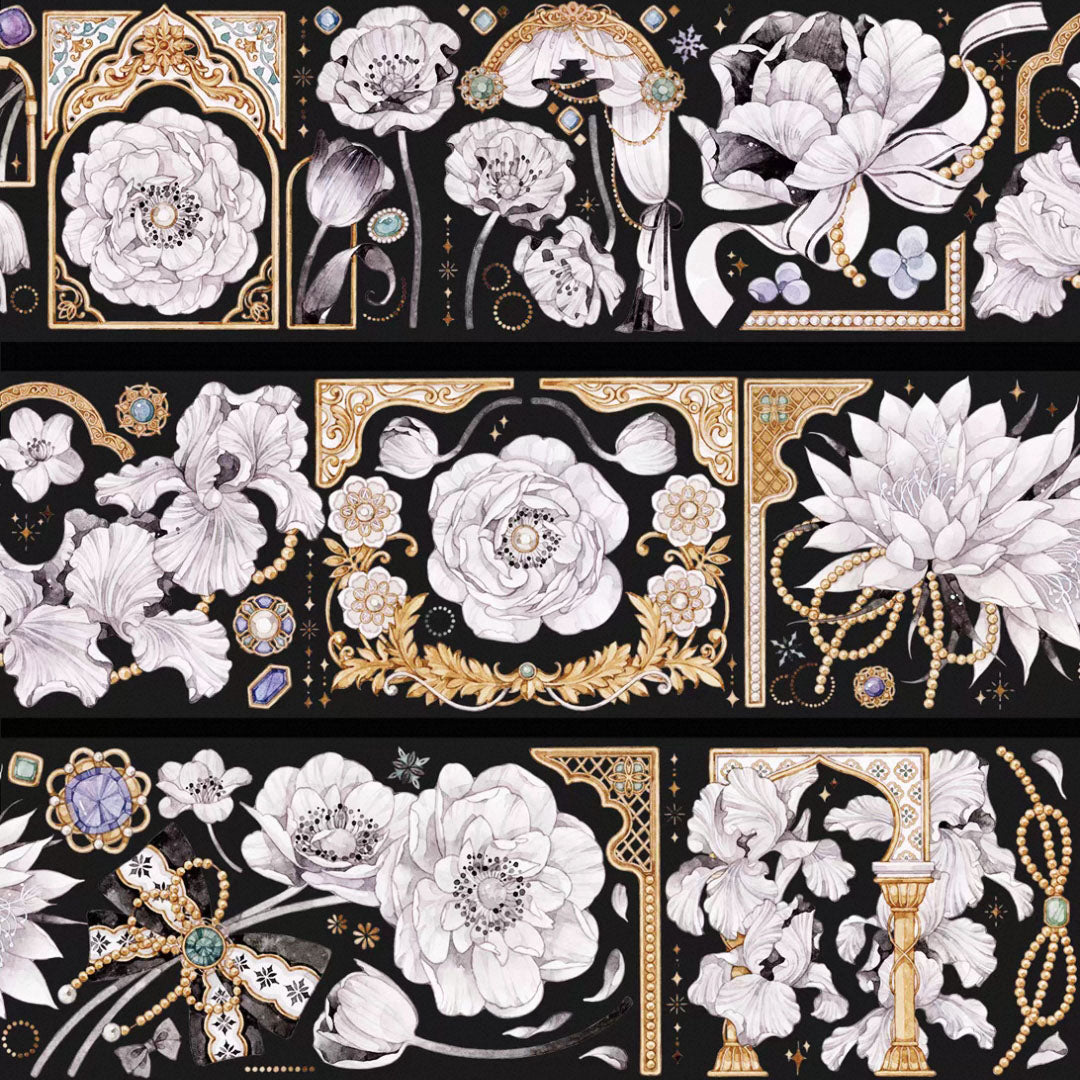 "Flowers in Night" Luxury Floral PET Tape (F618)