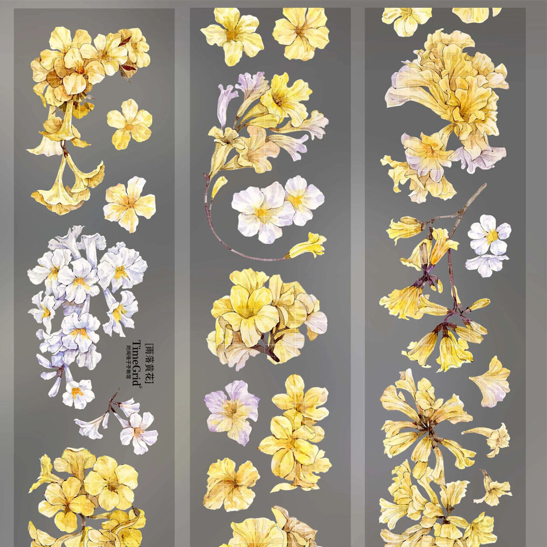 "Yellow Floral" Pre-cut Floral PET Tape (F620)