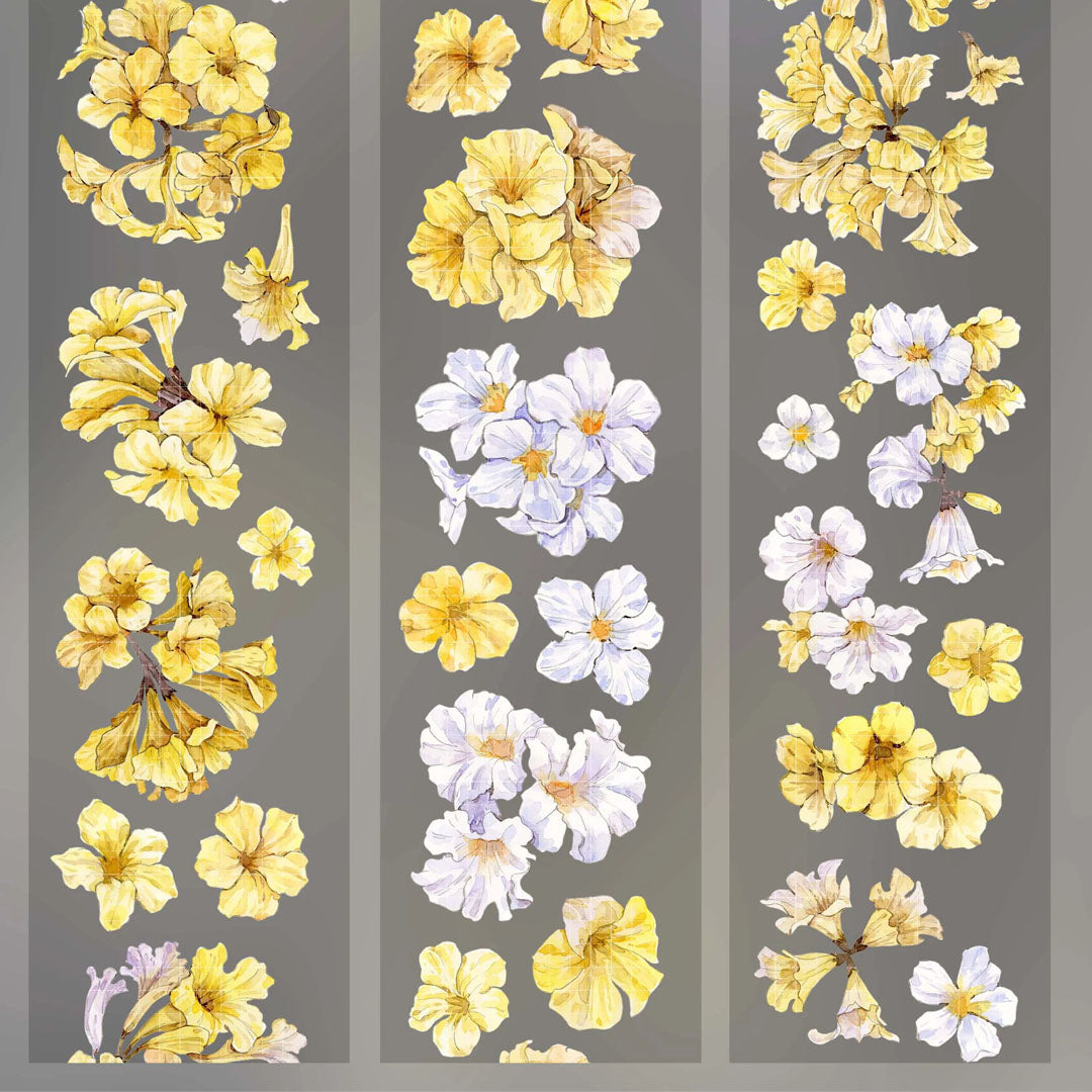 "Yellow Floral" Pre-cut Floral PET Tape (F620)