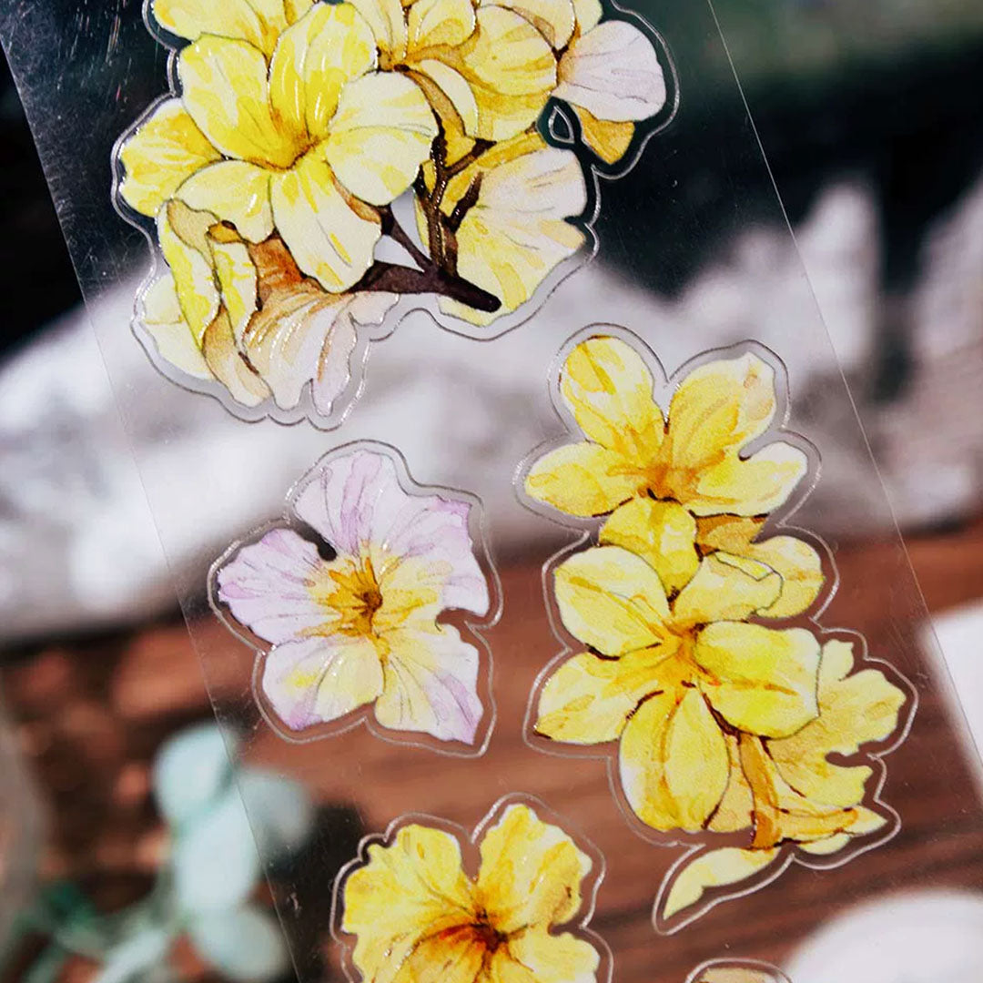 "Yellow Floral" Pre-cut Floral PET Tape (F620)