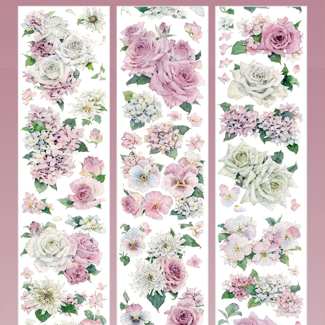 "Gentle Pink Flowers" Luxury Floral PET Tape (F624)