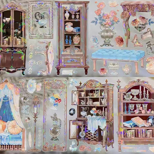 Pre-cut Misty blue Manor PET tape (V535)