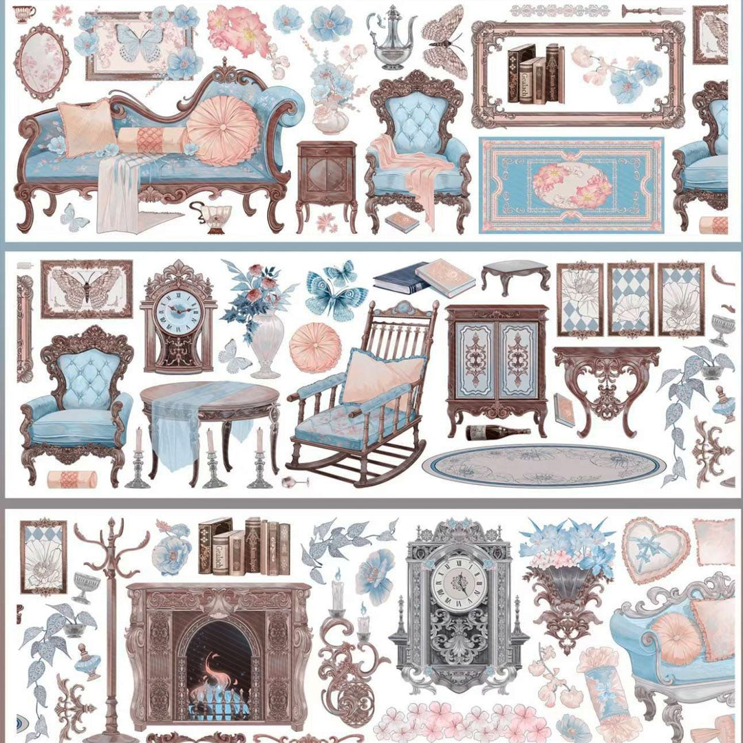 Pre-cut Misty blue Manor PET tape (V535)
