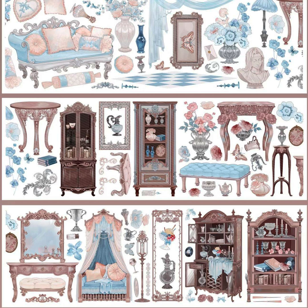 Pre-cut Misty blue Manor PET tape (V535)