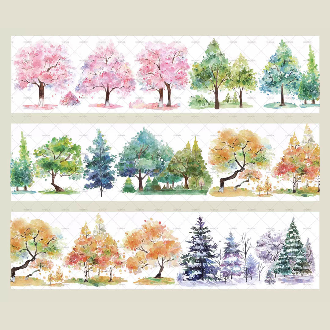 Trees in four seasons PET tape (V538)