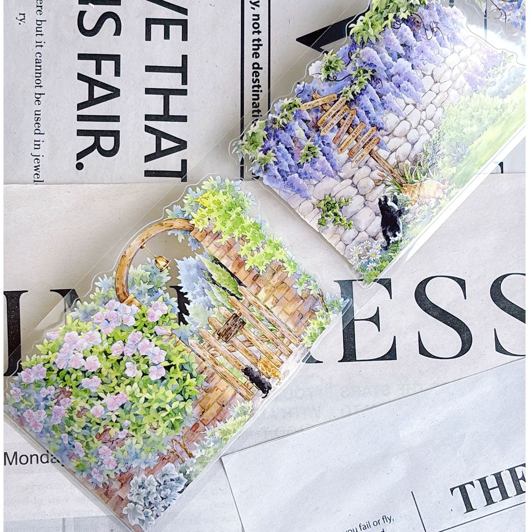 "A Cozy Yard" Pre-cut Soft Nature Scene PET tape (V554)