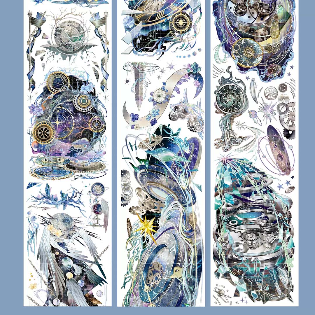 "Clock of Eternal Night" PET Tape with Shell Gold Foil (V580)