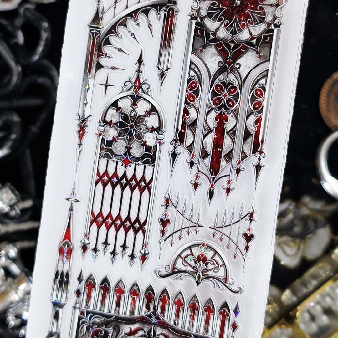 "Bloody Castle" Pre-cut PET Tape with Shell Gold Foil (V581)