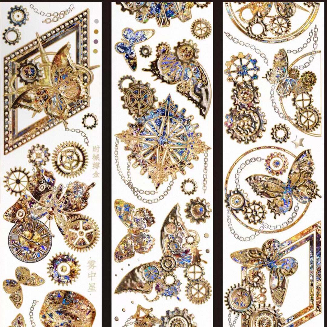 "Golden Gear" PET Tape with Shell Gold Foil (V584)