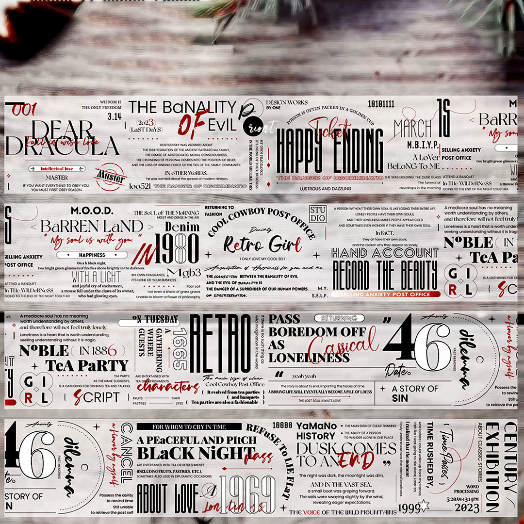 "No. 1980" text PET tape (W521)