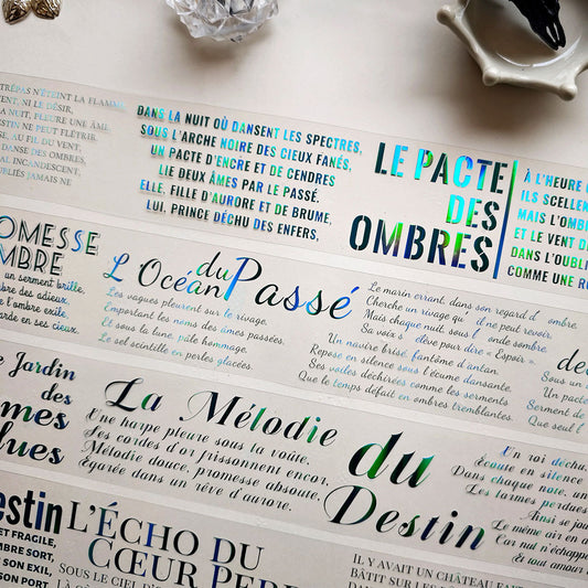 "French paragraph" text PET tape (W526)
