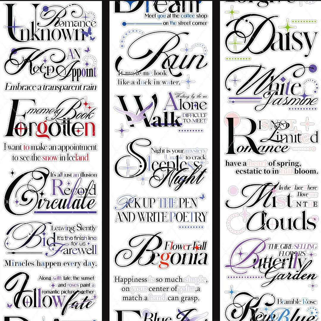 Pre-cut "Eternal" text Washi tape (W527)