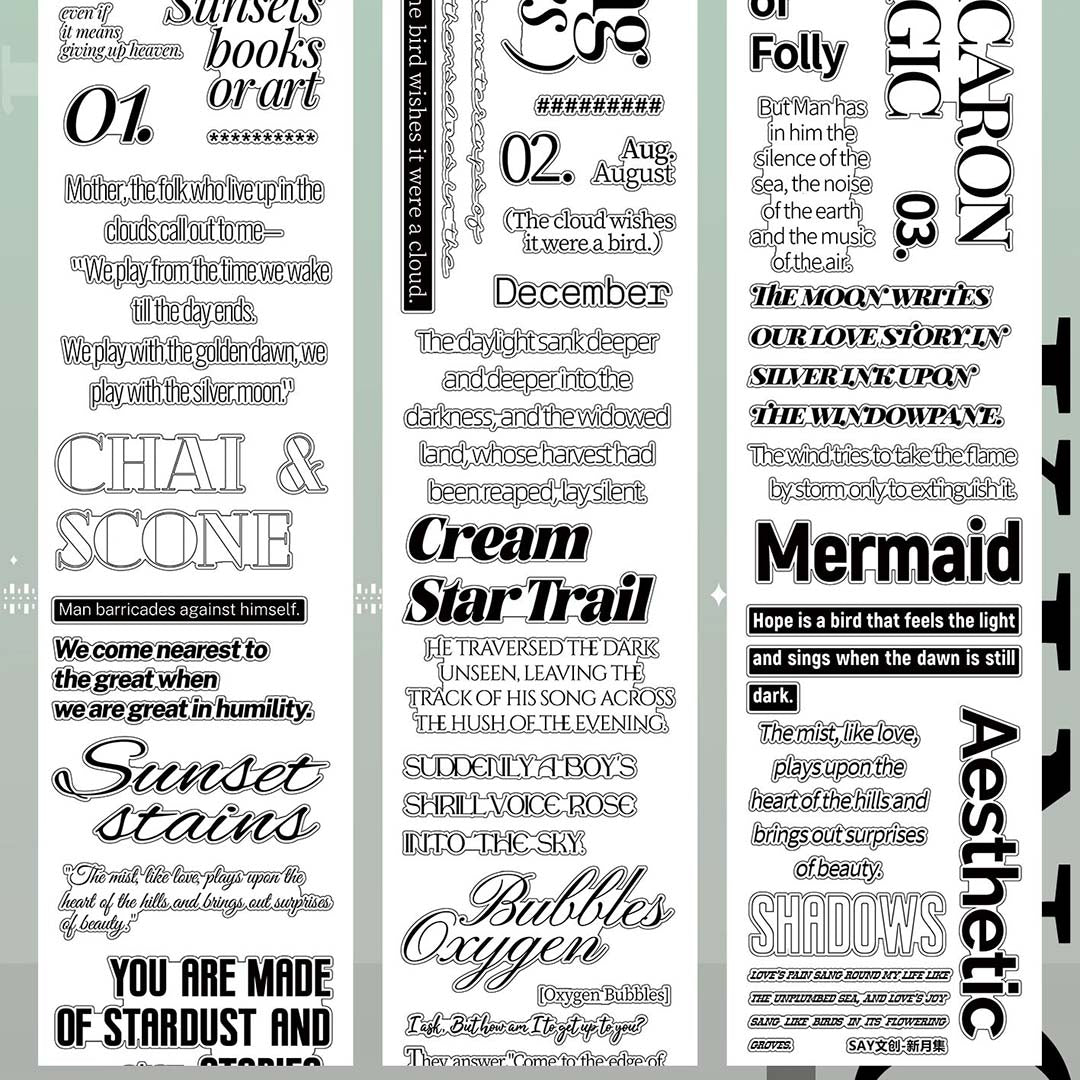"Moon Poetry" Pre-cut PET Tape (W552)