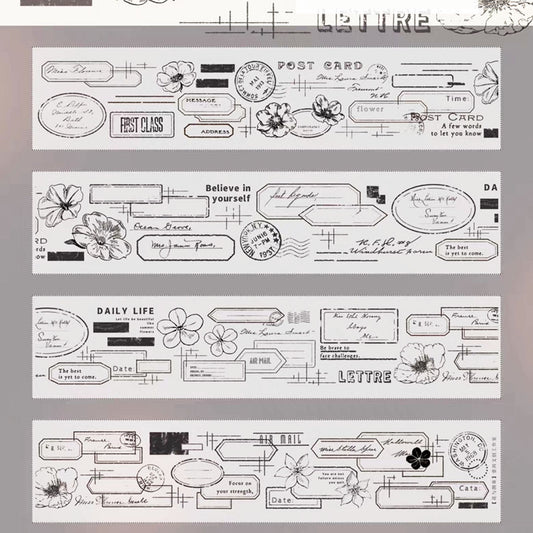 Flowers & stamp PET tape ( W503 )
