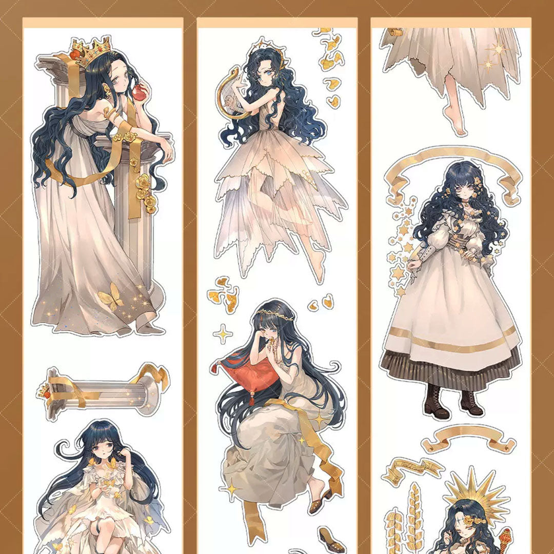 "Poems of Sun and Stars" Pre-cut Anime Character Extra Thick Washi Tape (C584)