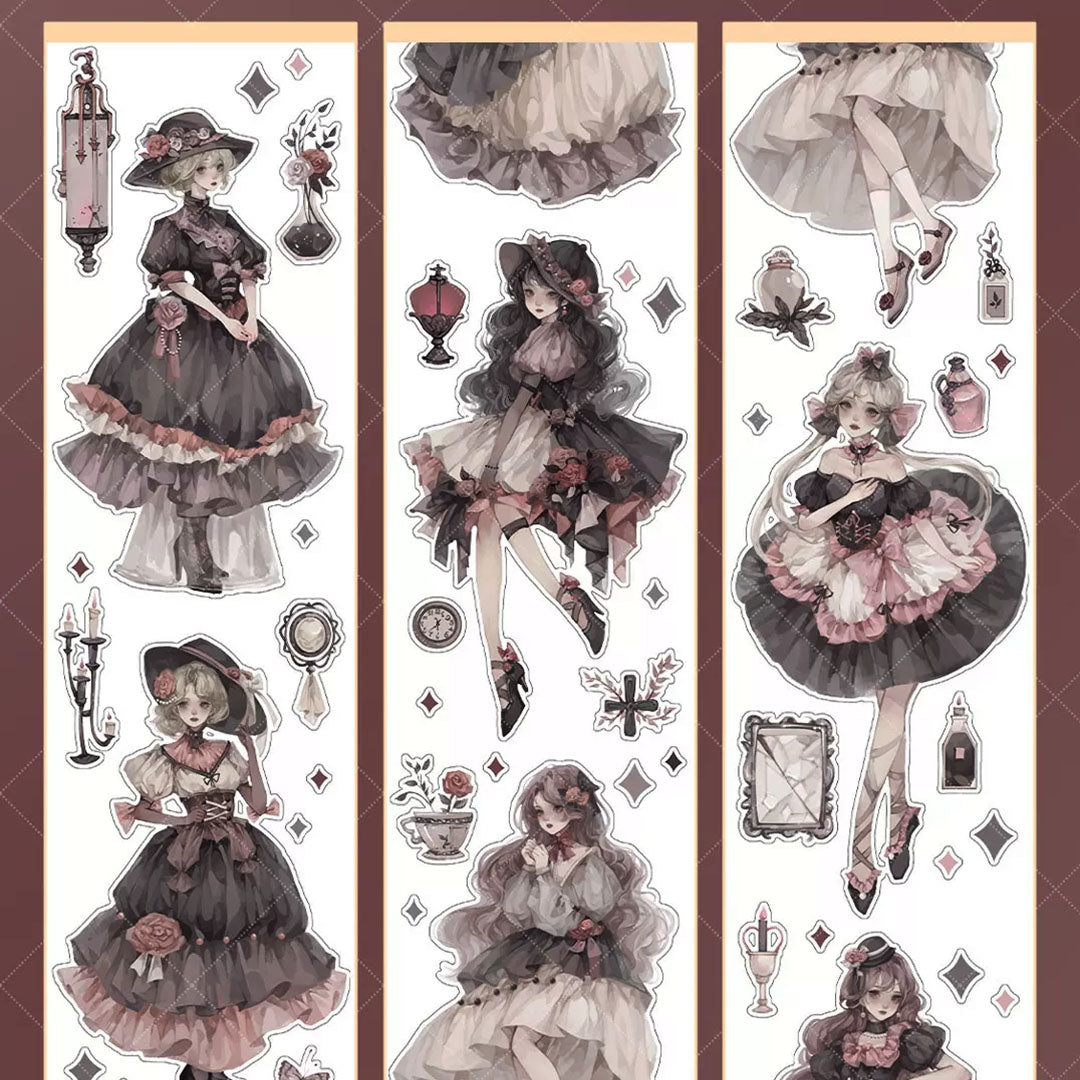 "Lilith in the Dark Night" Pre-cut Anime Character Extra Thick Washi Tape (C585)