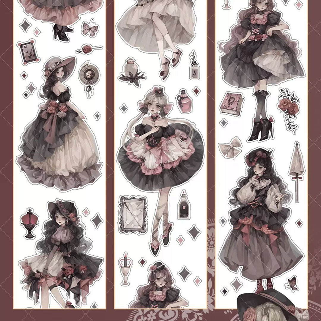 "Lilith in the Dark Night" Pre-cut Anime Character Extra Thick Washi Tape (C585)