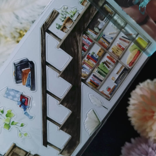 "A Corner of the Study" Pre-cut  Architectural Scene PET Tape (V556)