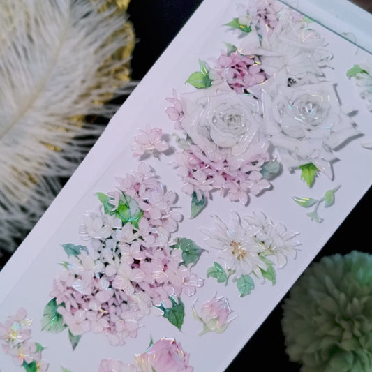 "Gentle Pink Flowers" Luxury Floral PET Tape (F624)