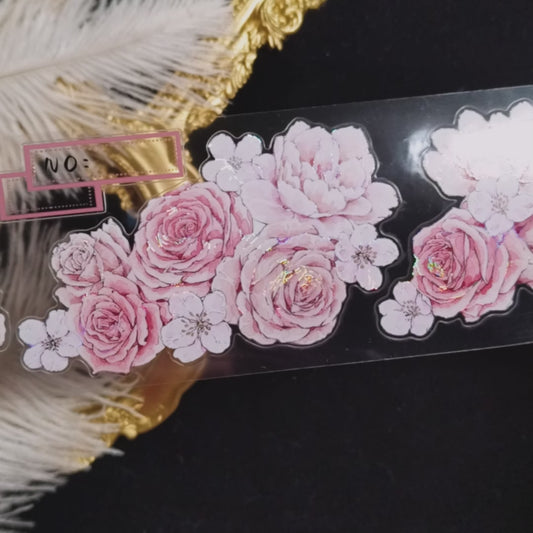 "Sweety rose" Pre-cut Floral PET Tape (F599)
