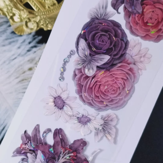 "Crimson Rose" Floral PET Tape (F596)