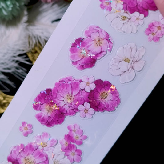 "Pink Rose" Pre-cut Floral PET Tape (F614)