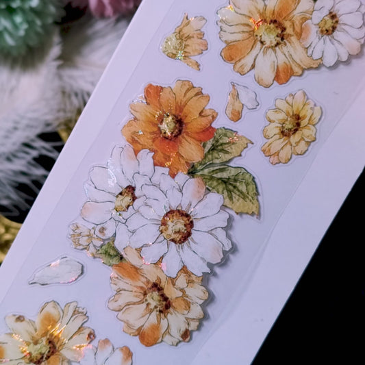 "Golden Daisy" Pre-cut Floral PET Tape (F613)
