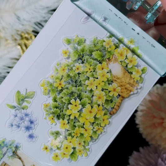 "A Cozy Yard" Pre-cut Soft Nature Scene PET tape (V554)