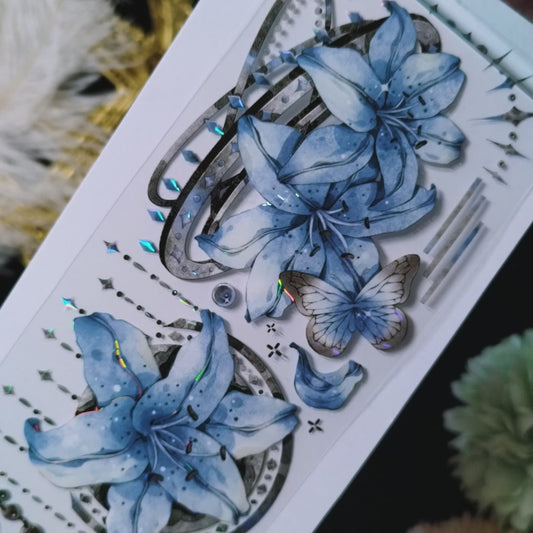 "Blue Lily" Luxury Floral PET Tape (F625)
