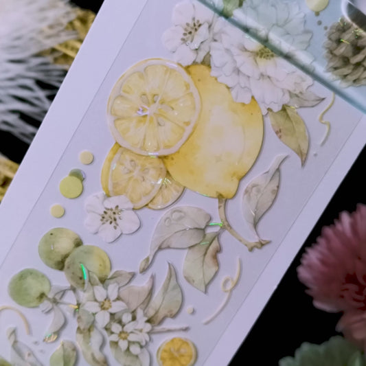 "Lemon Feeling" Luxury Floral PET Tape (F615)