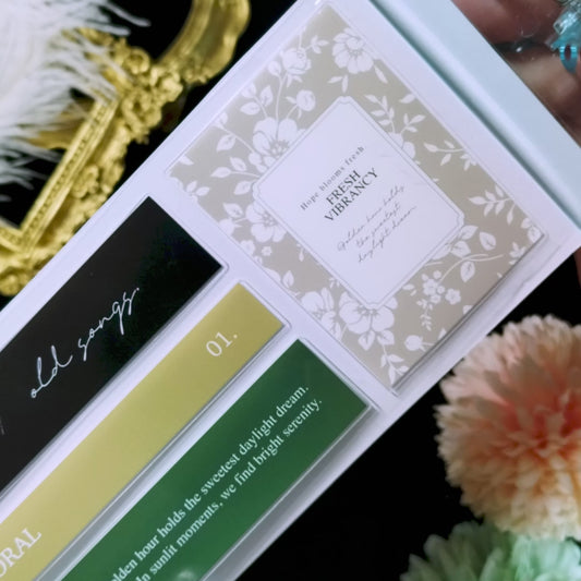 "The Language of Flowers" Pre-cut Decorative Text Label PET Tape (W540)