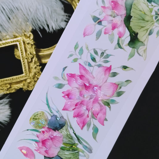 "Pink Lotus" Floral PET Tape (F604)