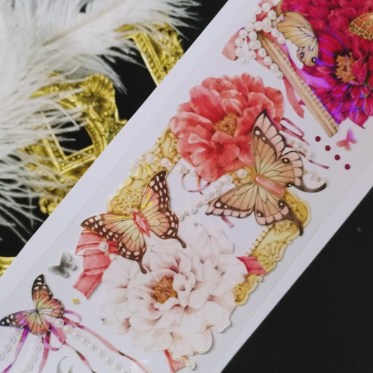 "Red Crystal" Luxury Floral PET Tape (F602)